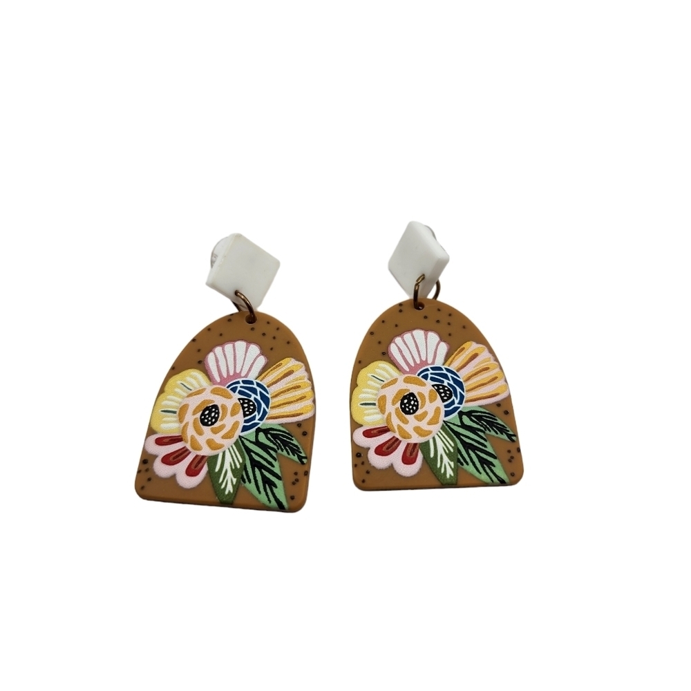 Acrylic Flower Pierced Dangle Earrings